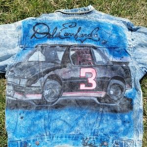 Dale Earnhardt Airbrushed Jean Jacket Womens size  XL